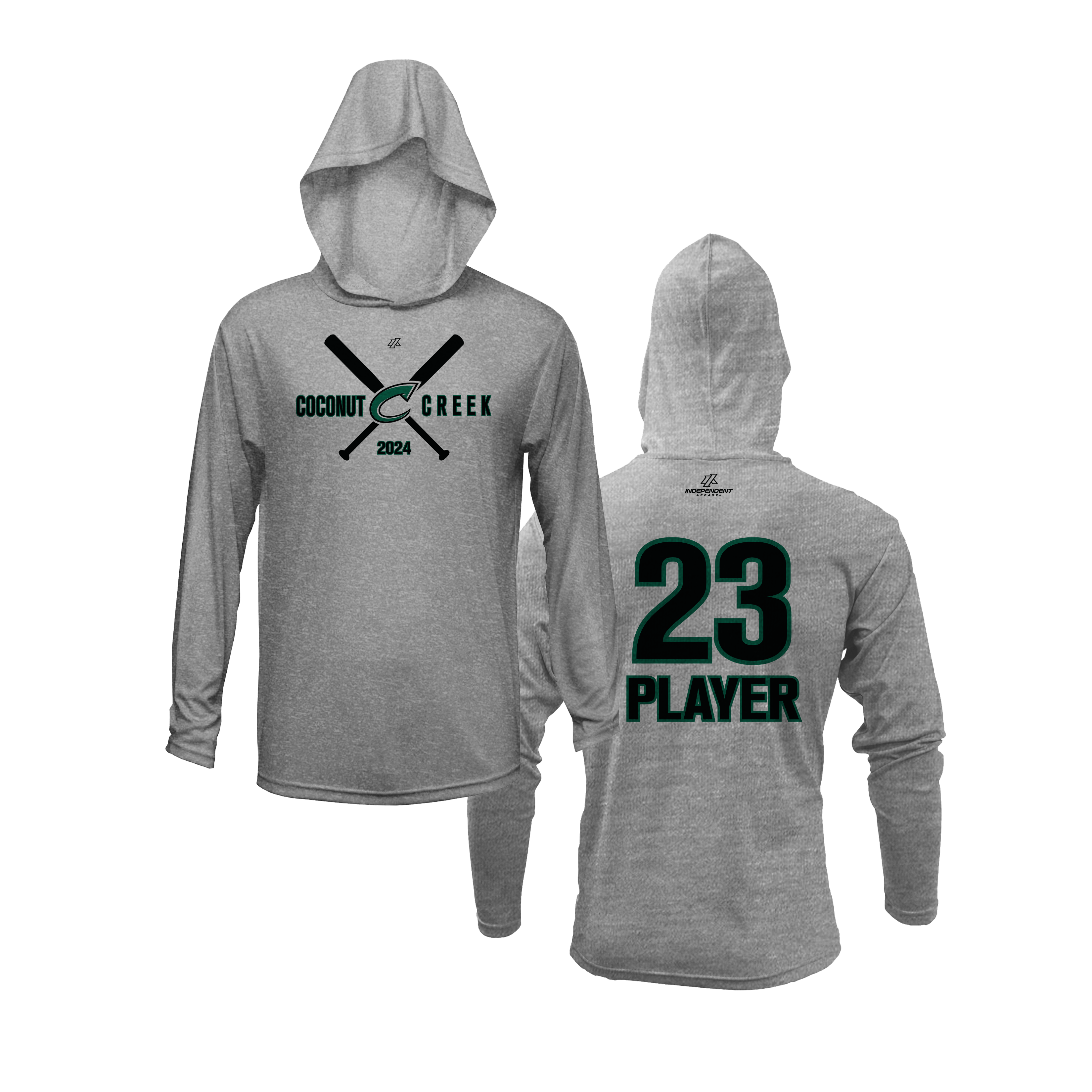 CCLL T-Ball Green Lightweight Hoodie