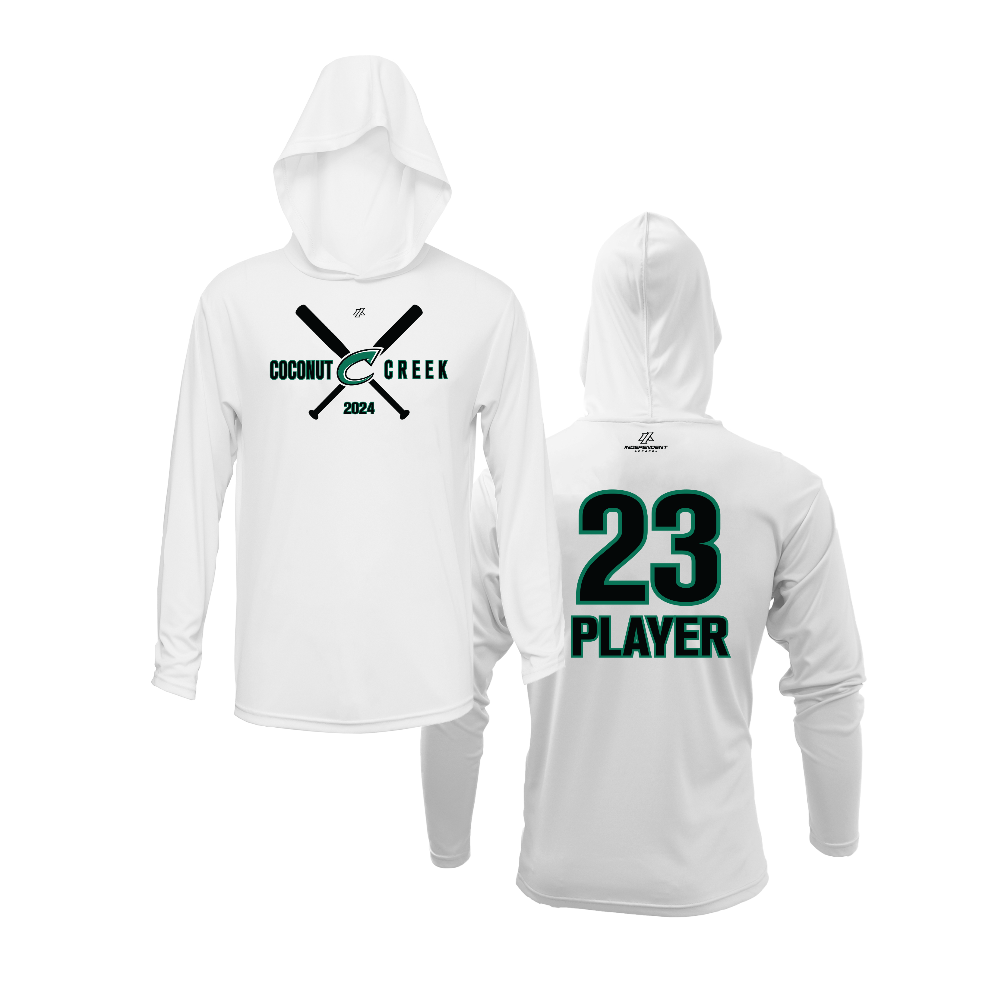 CCLL T-Ball Green Lightweight Hoodie