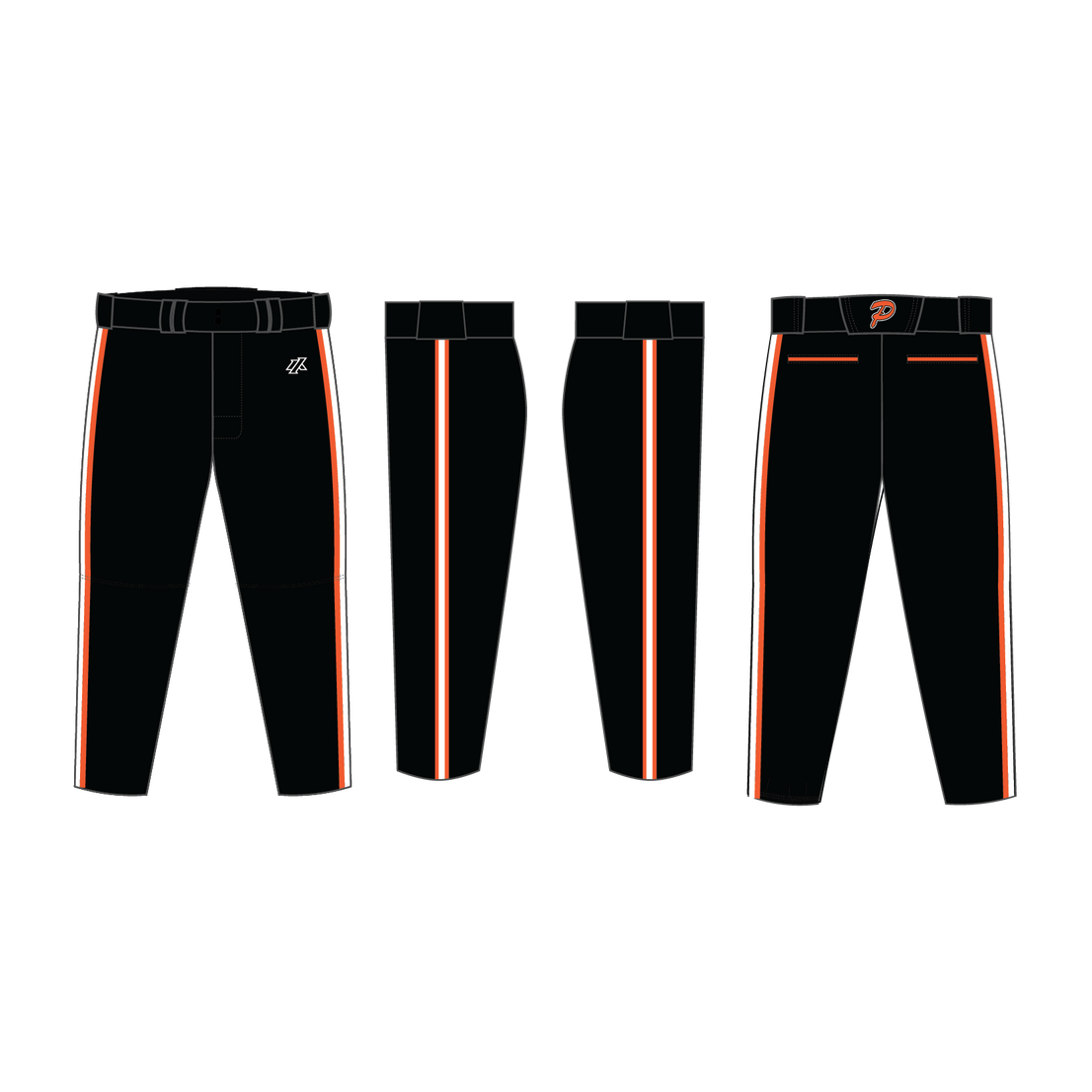 Duesler 10U Black With Orange Stripe Pants/Knickers