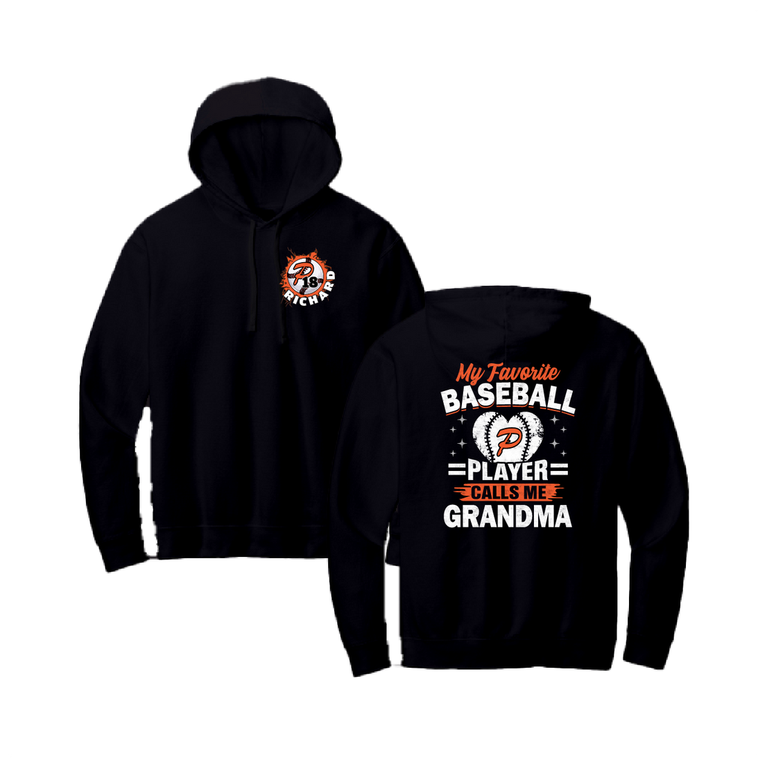 Duesler 11U Panthers “My Favorite Baseball Player Calls Me Grandma” Cotton Sweatshirt Hoodie