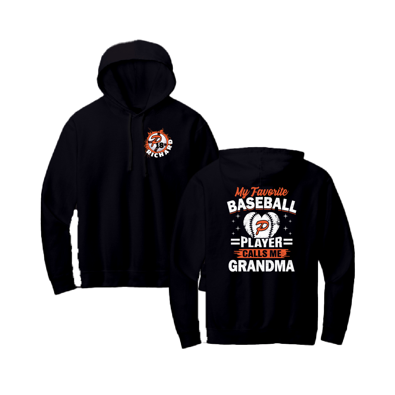 Duesler 11U Panthers “My Favorite Baseball Player Calls Me Grandma” Cotton Sweatshirt Hoodie