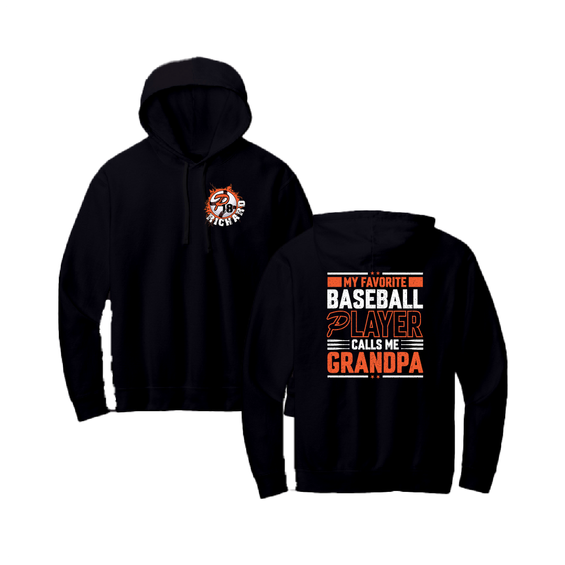 Duesler 11U Panthers “My Favorite Baseball Player Calls Me Grandpa” Cotton Sweatshirt Hoodie
