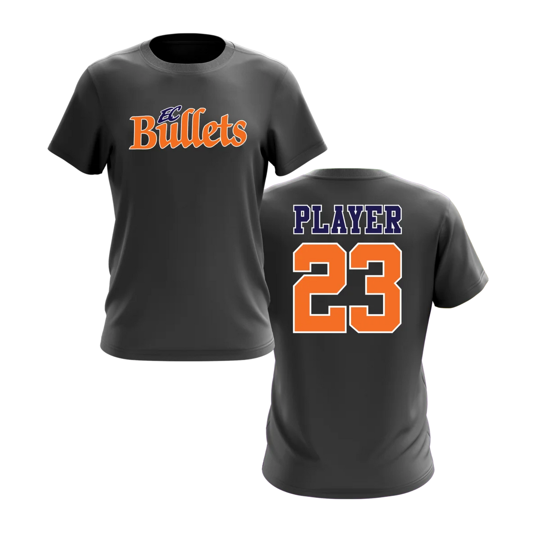 EC BULLETS Charcoal Short Sleeve Dry Fit Jersey