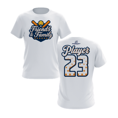 FRIENDS AND FAMILY CHARITY EVENT DRY FIT SHIRTS