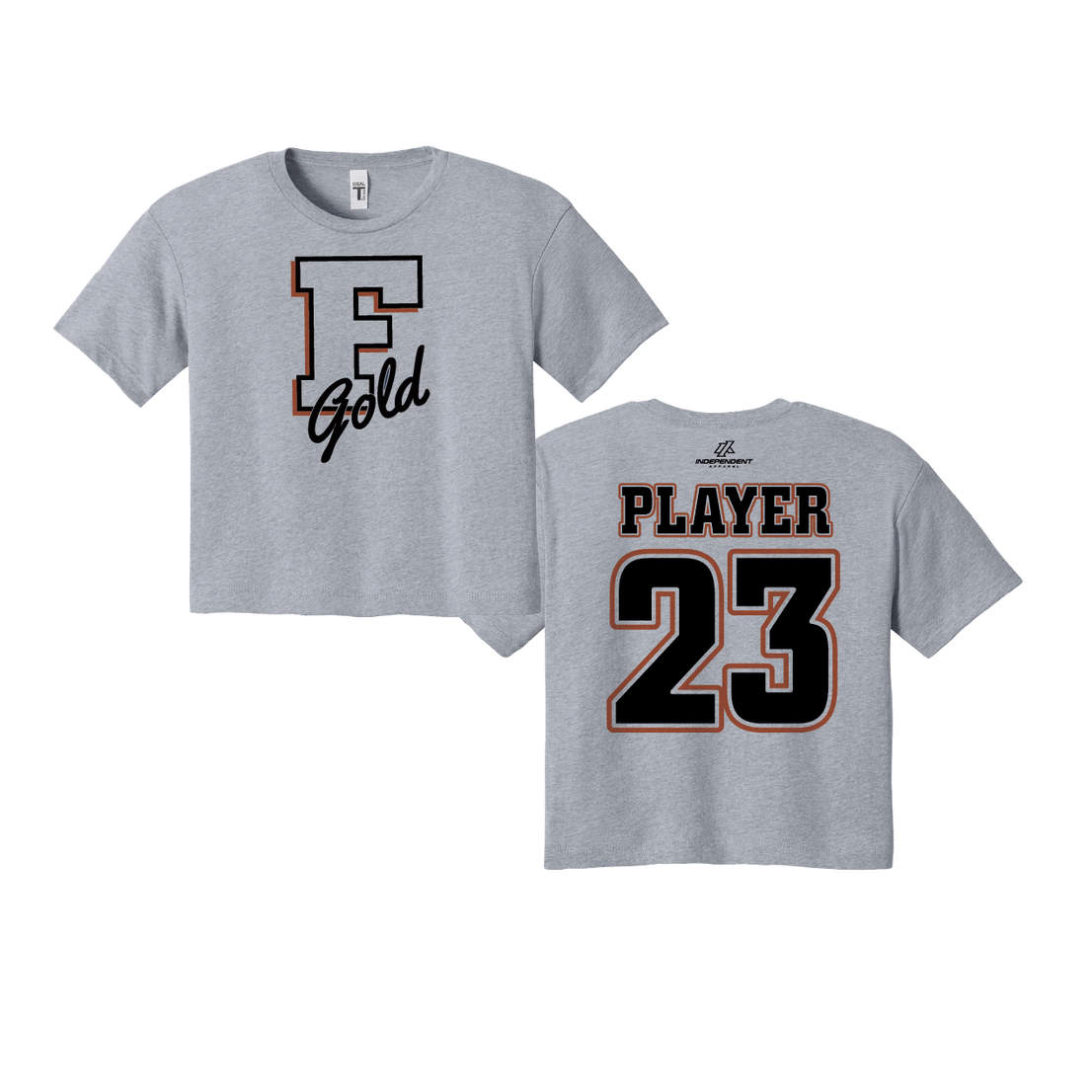 Florida Gold "F" Logo Women's Crop Poly/Cotton Tee