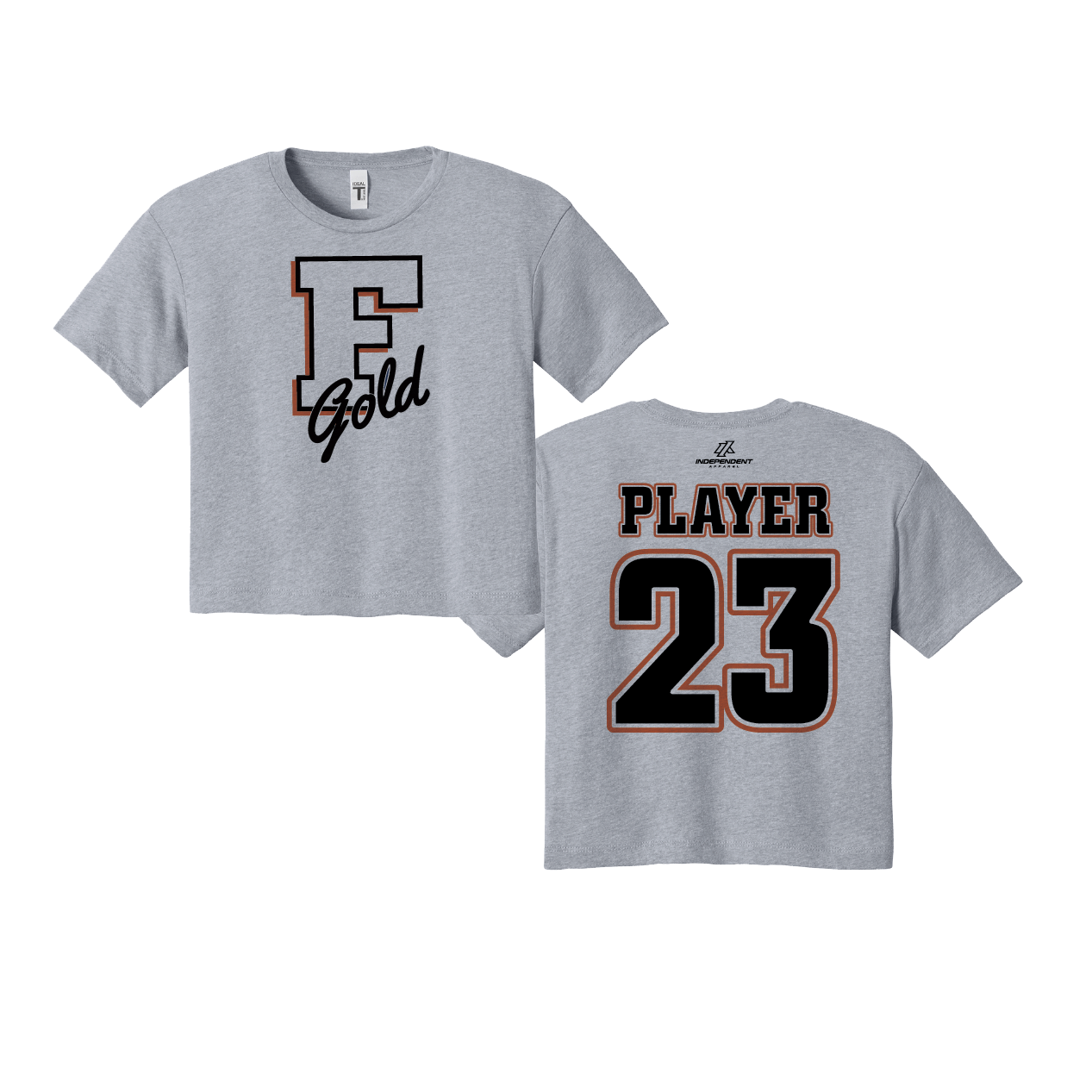 Florida Gold "F" Logo Women's Crop Poly/Cotton Tee