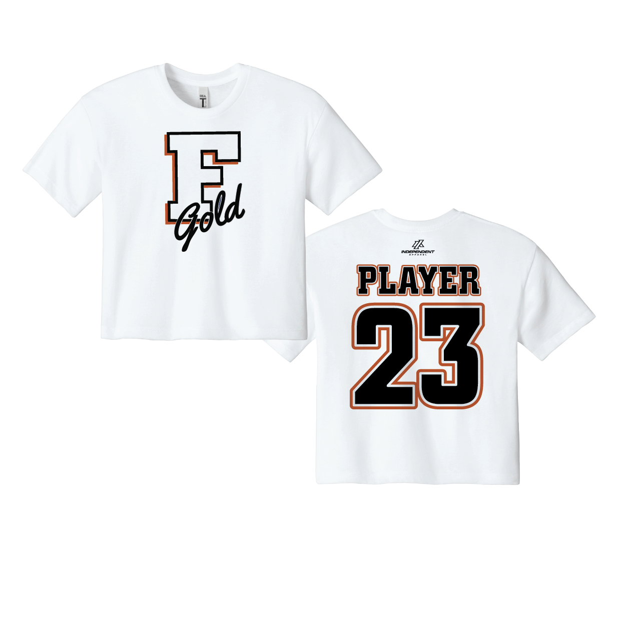 Florida Gold "F" Logo Women's Crop Poly/Cotton Tee