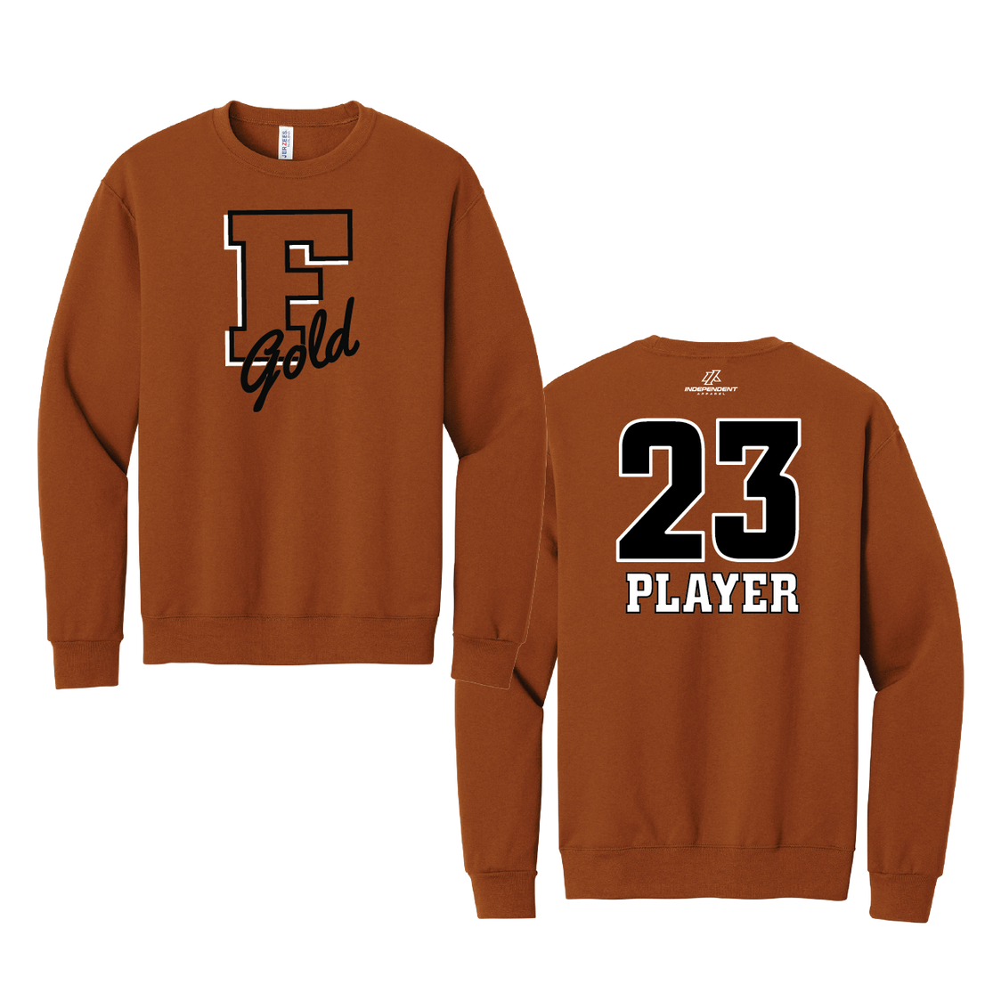 Florida Gold "F" Logo Cotton Crewneck Sweatshirt