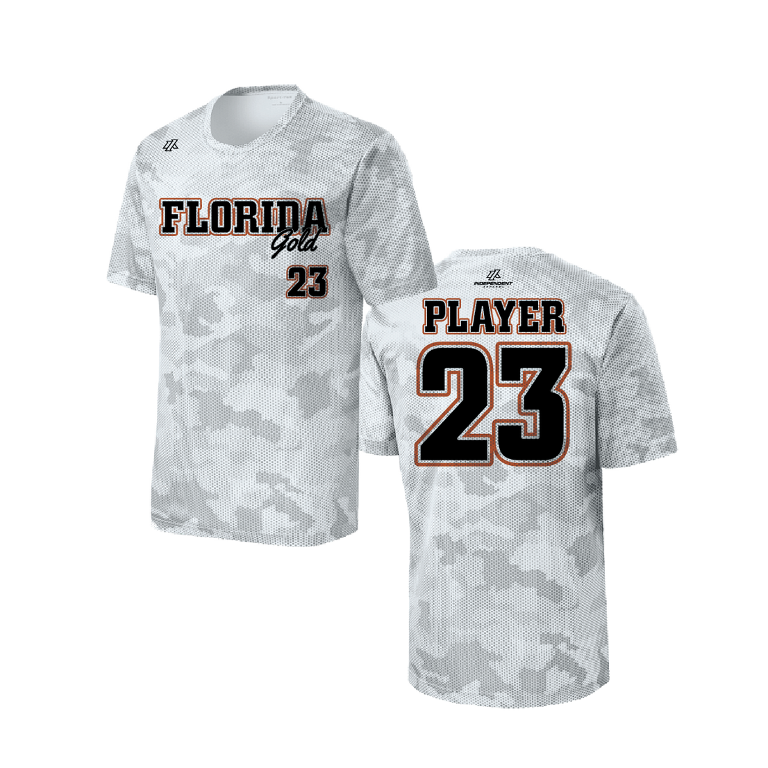 Florida Gold Logo Hex Camo Short Sleeve Shirt