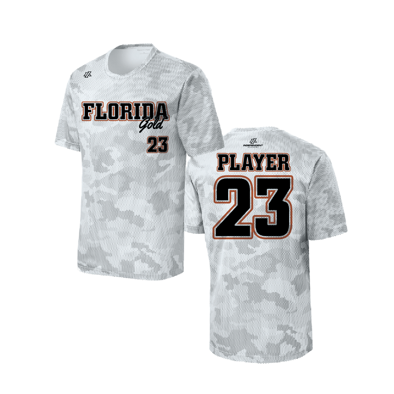 Florida Gold Logo Hex Camo Short Sleeve Shirt
