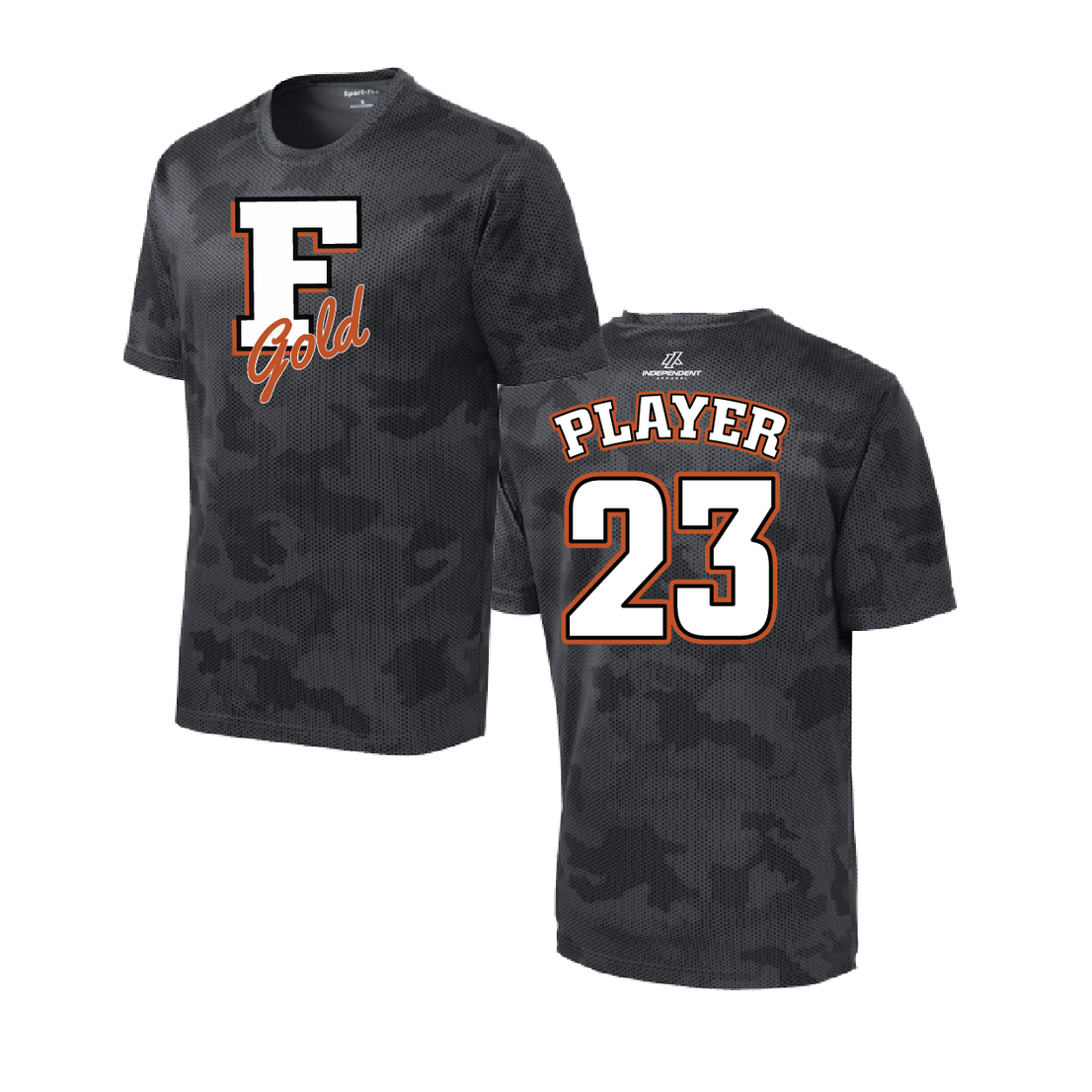 Florida Gold "F" Logo Hex Camo Short Sleeve Shirt