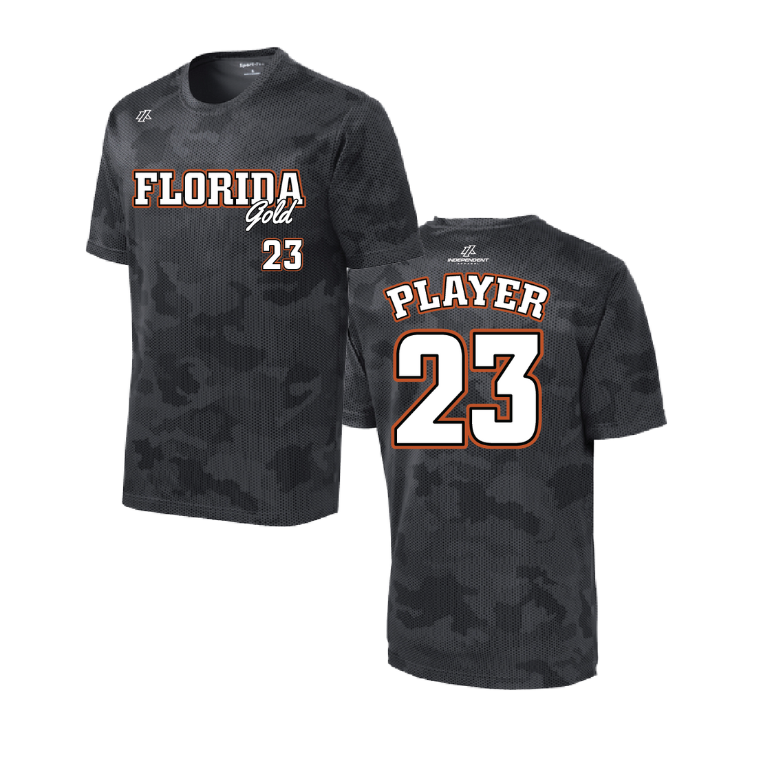 Florida Gold Logo Hex Camo Short Sleeve Shirt