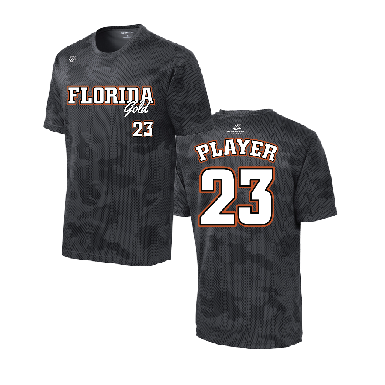 Florida Gold Logo Hex Camo Short Sleeve Shirt
