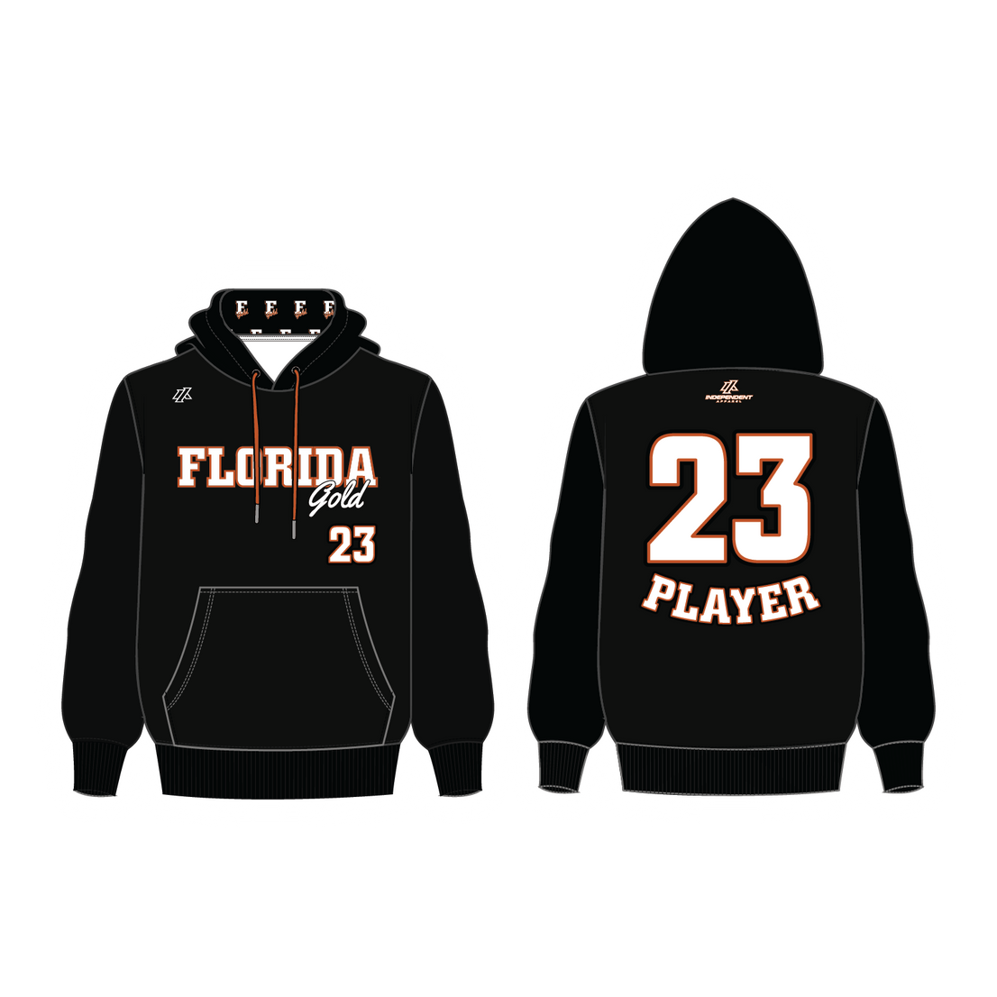 Florida Gold Black Custom Sweatshirt Hoodie (3-4 Week Turnaround Time)