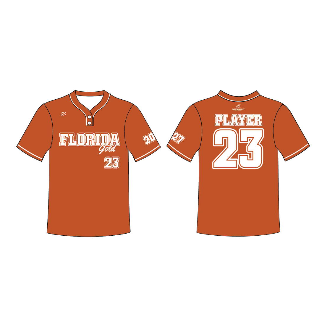 Dimler 16U Florida Gold - 2-Button Orange Jersey