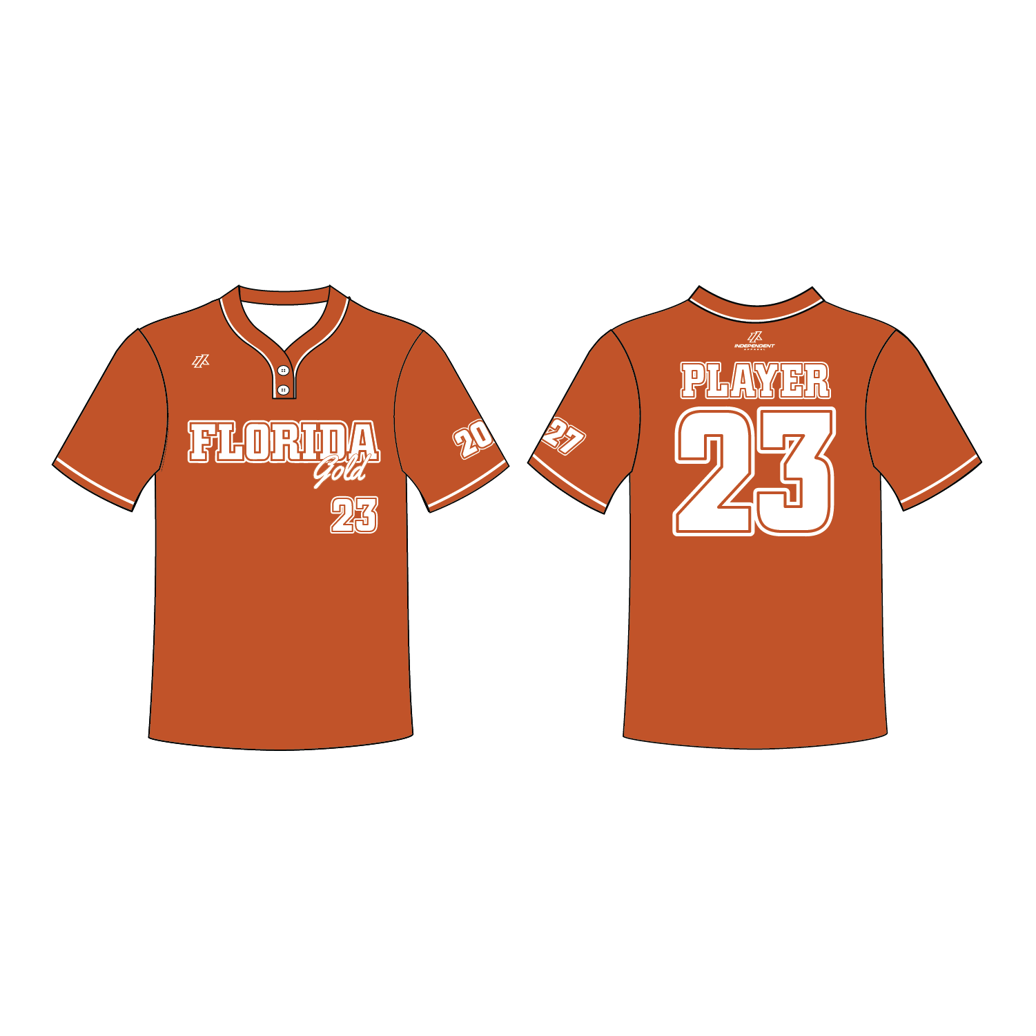 Dimler 16U Florida Gold - 2-Button Orange Jersey