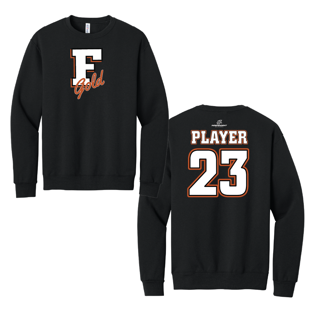 Florida Gold "F" Logo Cotton Crewneck Sweatshirt