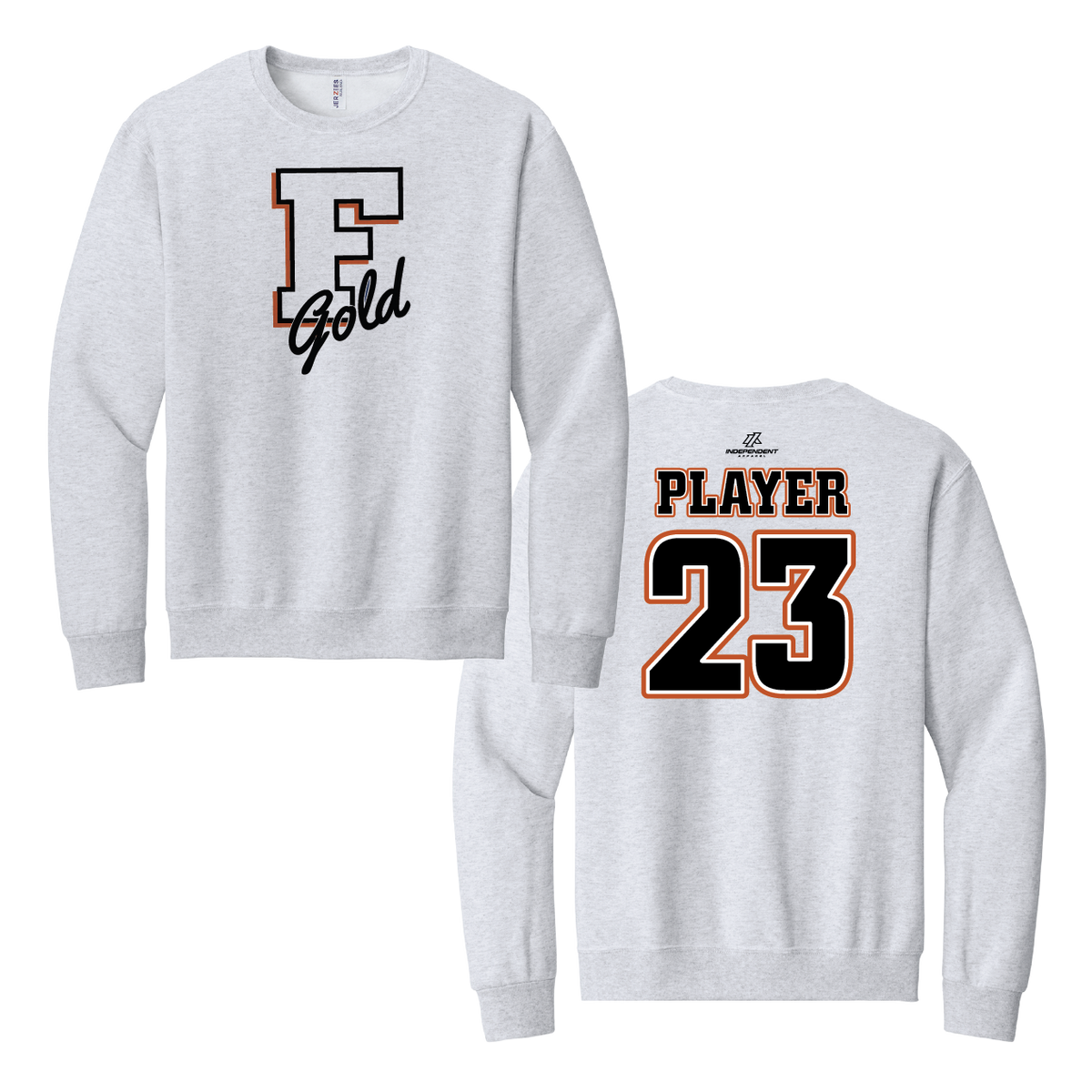 Florida Gold "F" Logo Cotton Crewneck Sweatshirt