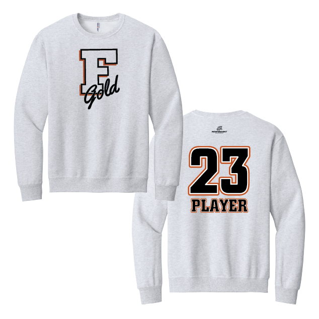 Florida Gold "F" Logo Cotton Crewneck Sweatshirt