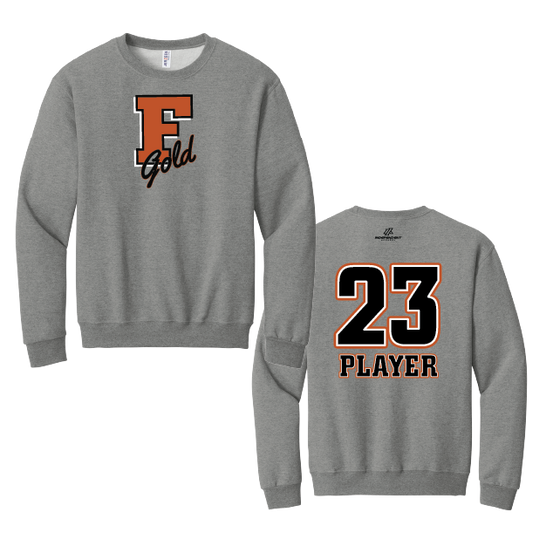 Florida Gold "F" Logo Cotton Crewneck Sweatshirt