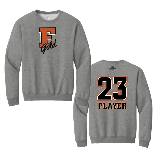 Florida Gold "F" Logo Cotton Crewneck Sweatshirt