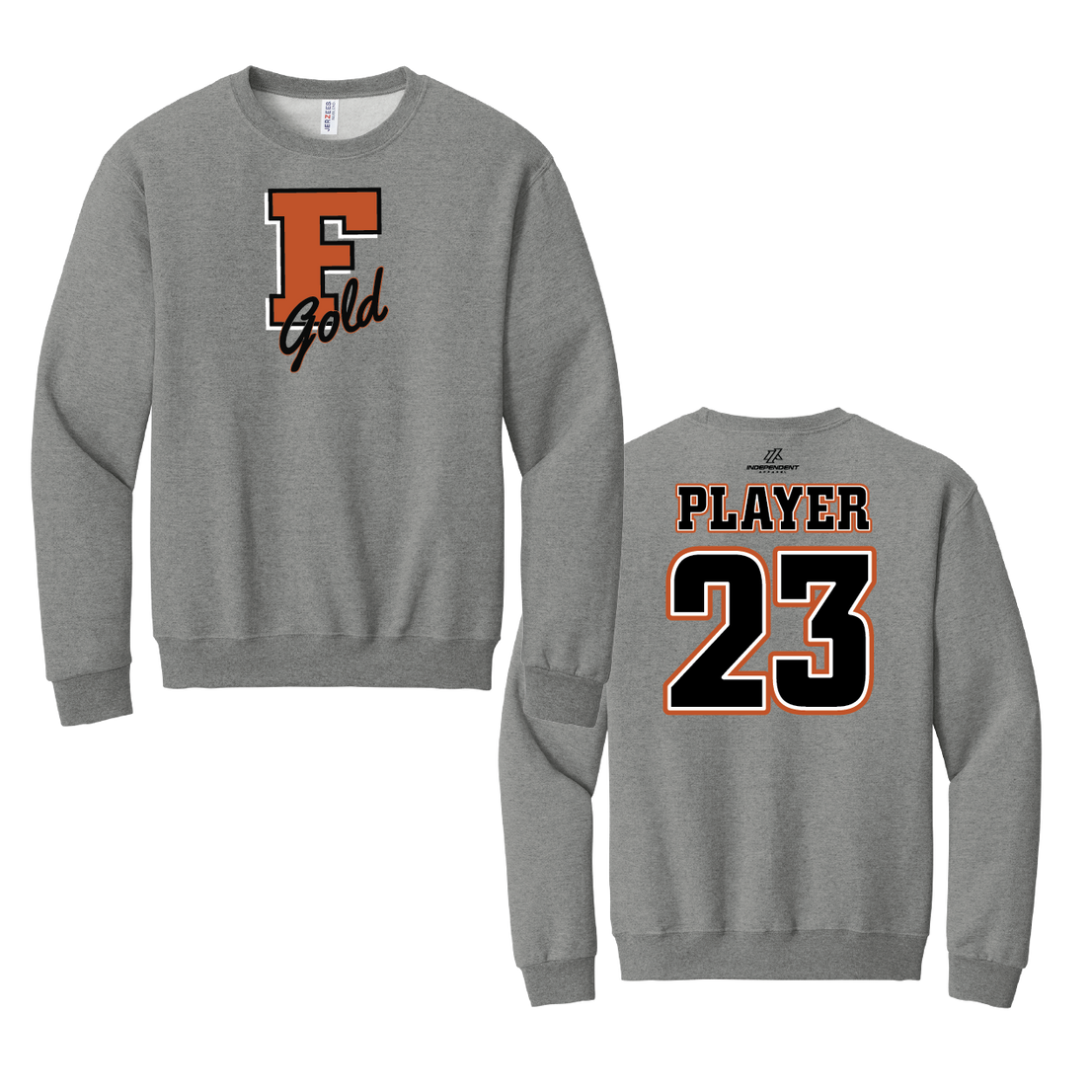 Florida Gold "F" Logo Cotton Crewneck Sweatshirt