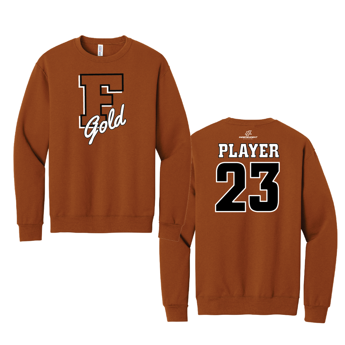 Florida Gold "F" Logo Cotton Crewneck Sweatshirt
