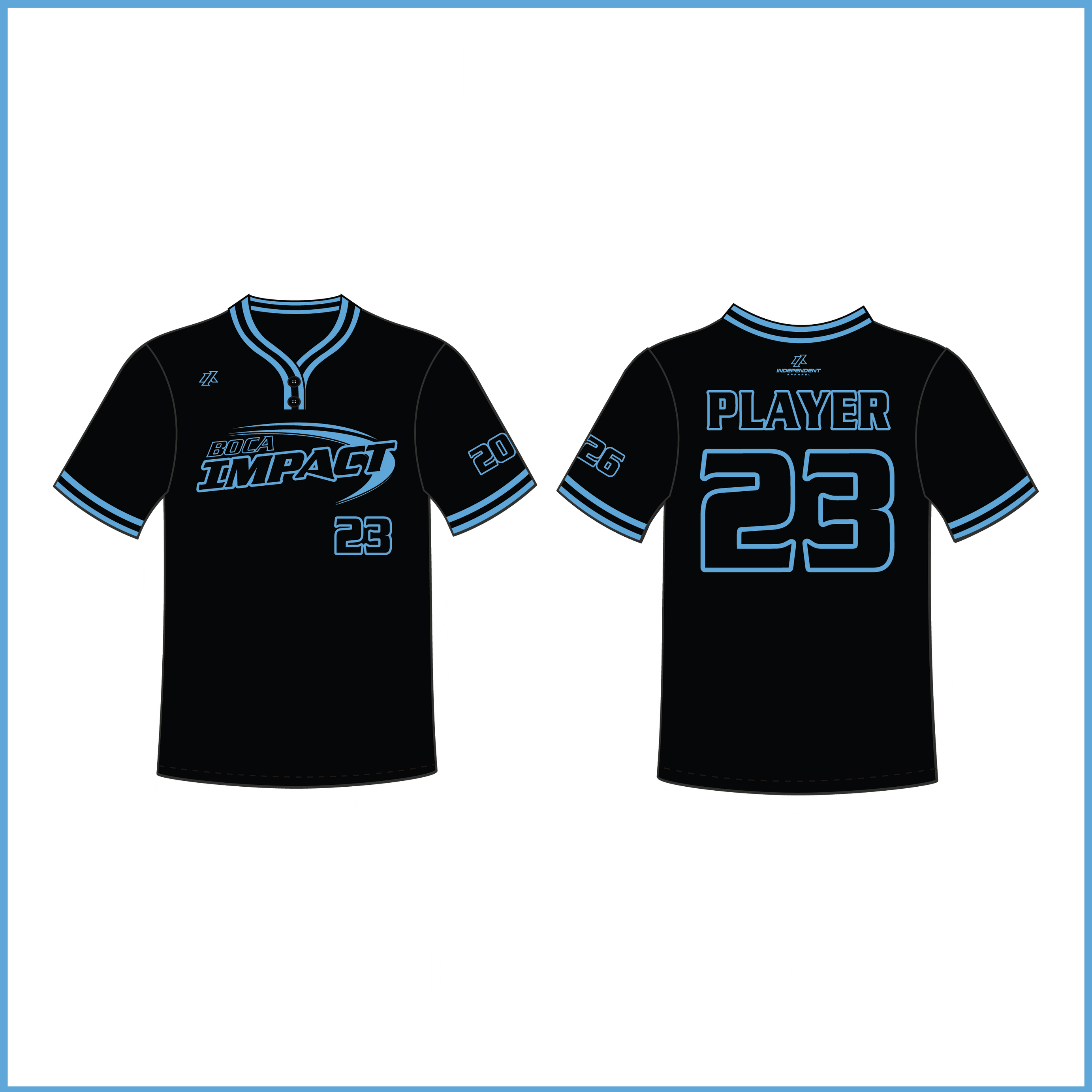 Gollin 14U/16U Black 2-Button Jersey