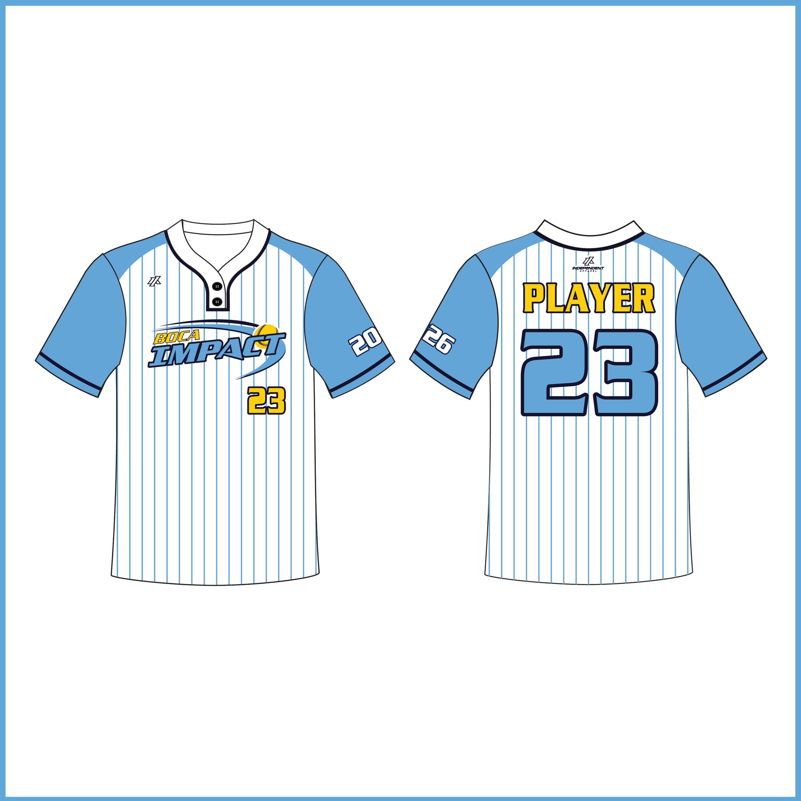 Gollin 14U/16U White Pinstripe 2-Button Jersey