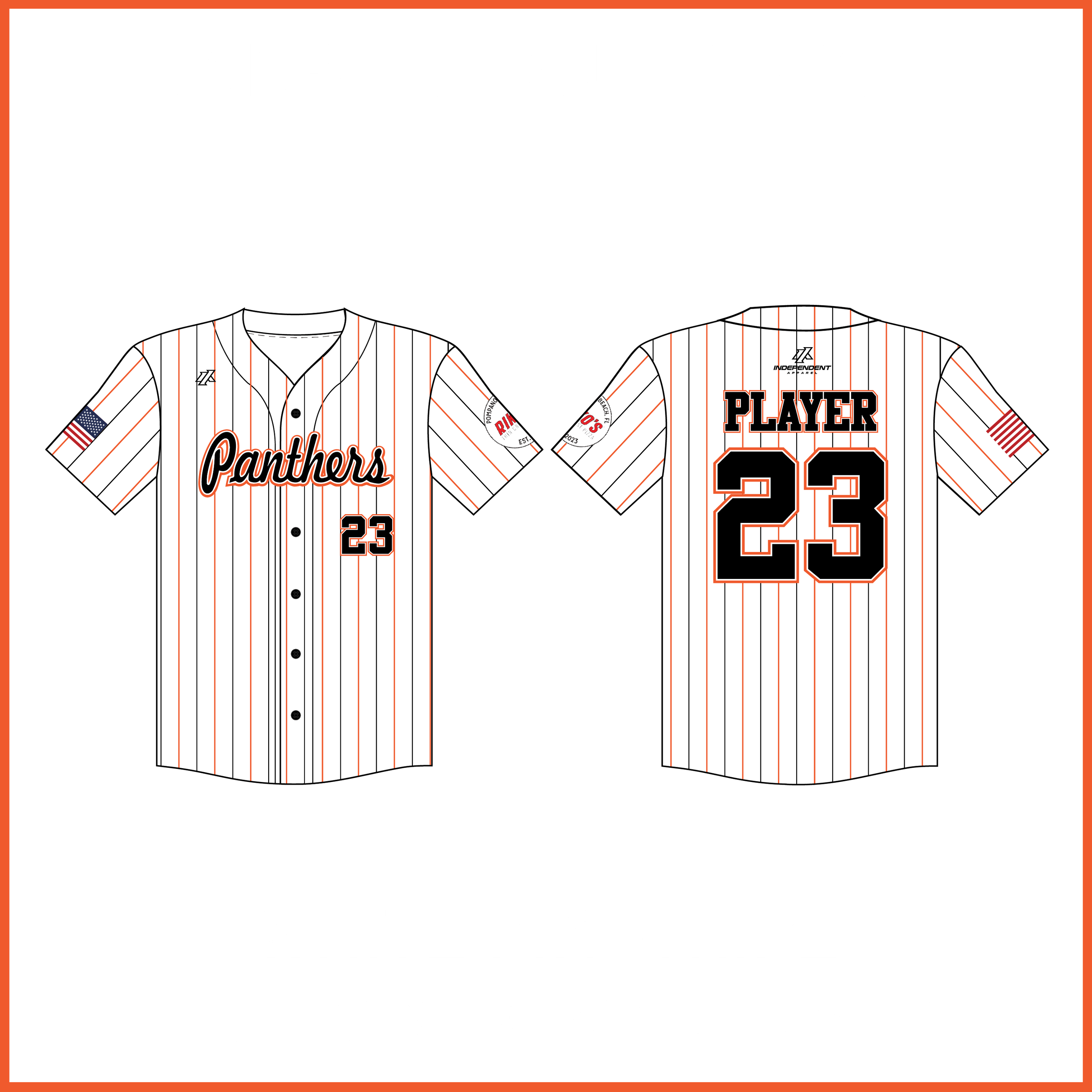 Garber 12U White Pinstripe Button Down Player Jersey