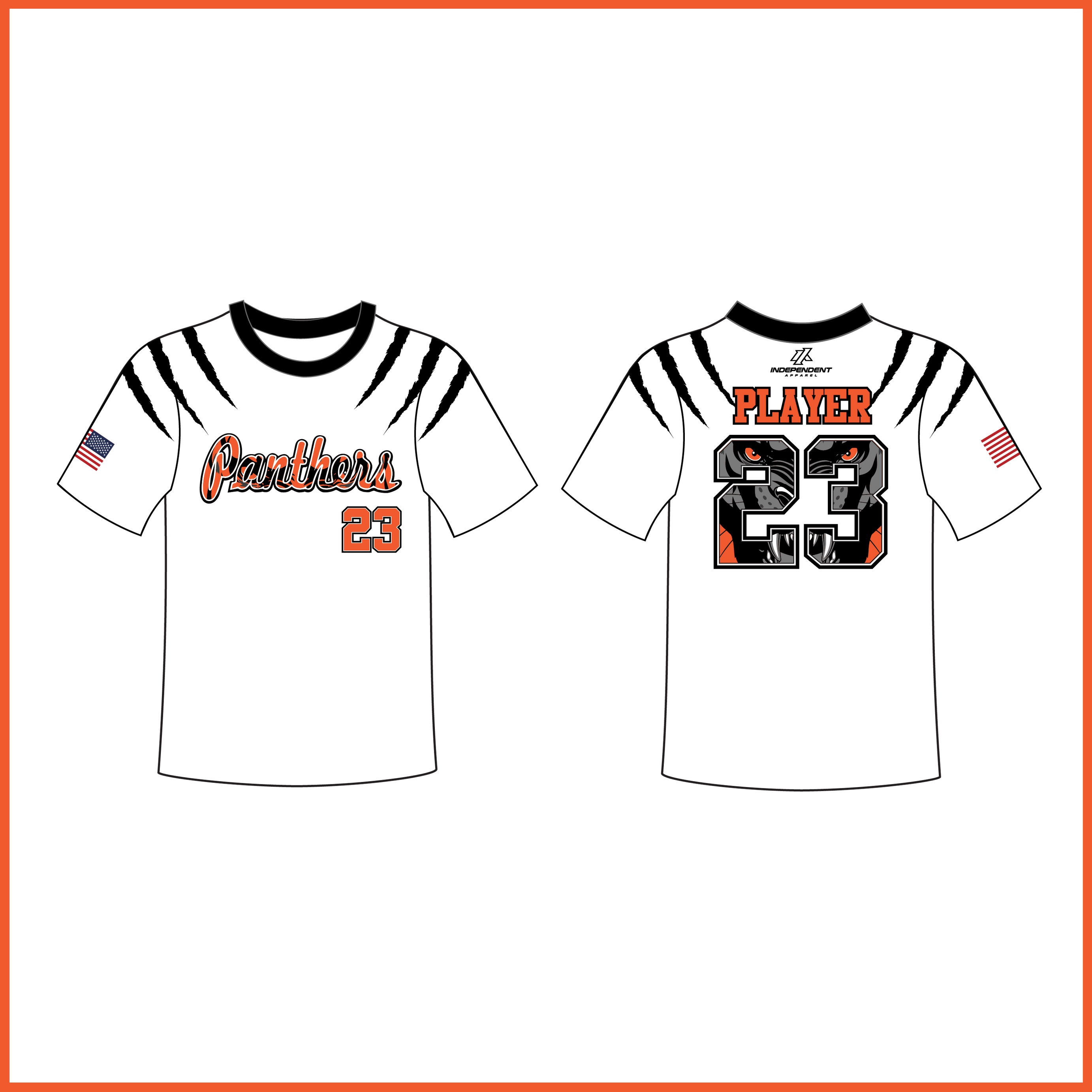 Garber 12U White Claw Mark Crew Neck Parent Jersey