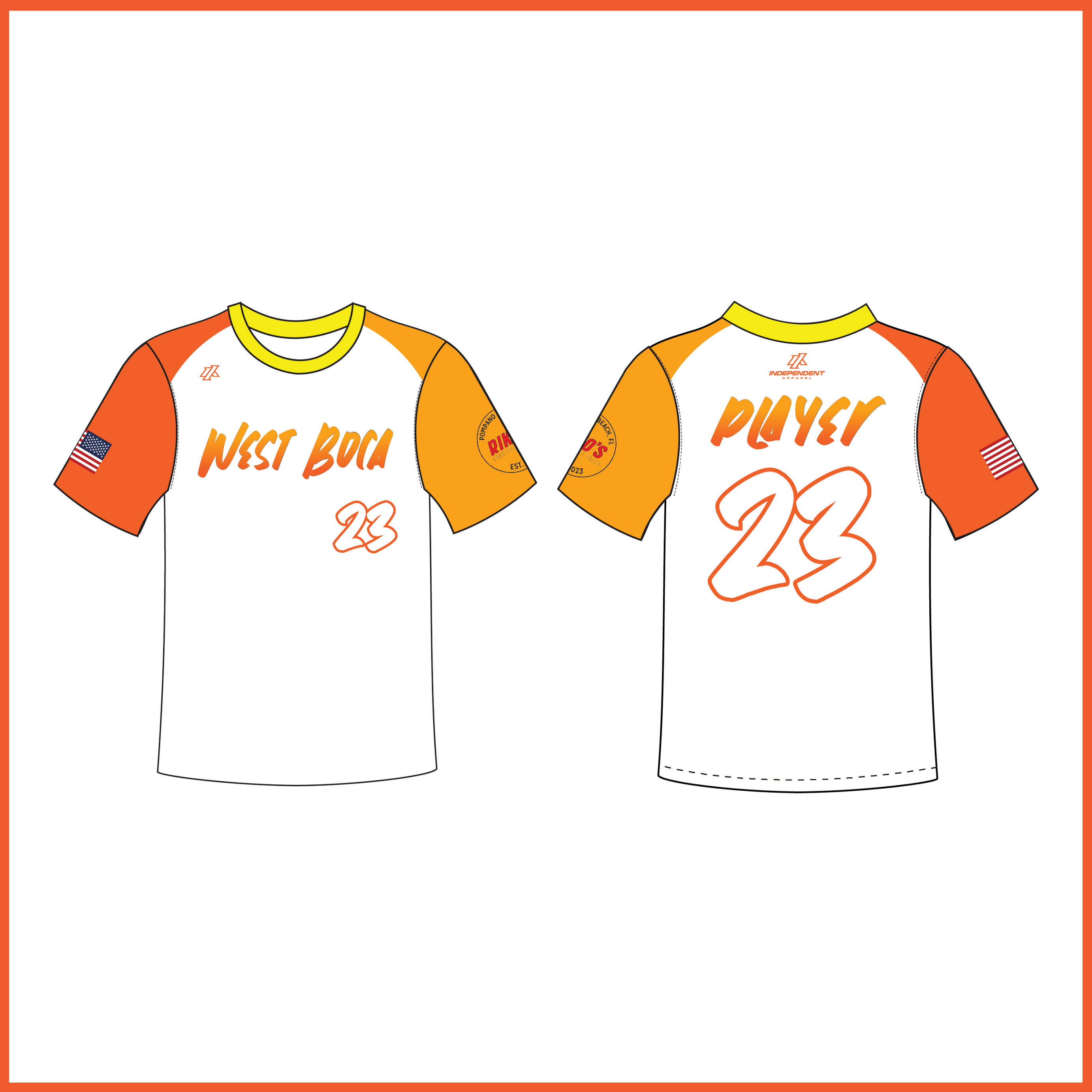Garber 12U Neon Sleeve Crew Neck Player Jersey