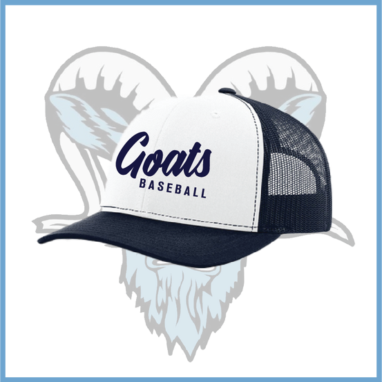 Billy Goats 2037 Goats Baseball Logo Light White/Navy Snapback Hat
