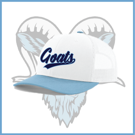 Billy Goats 2037 Goats Script Logo Light White/Light Blue Snapback Hat