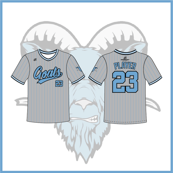 Billy Goats 2037 Grey Pinstripe Crew Neck Jersey (3-4 WEEK TURNAROUND)