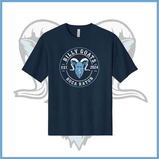 Billy Goats 2037 Billy Goats Baseball Circle Logo Cotton Boxy Short Sleeve Tee