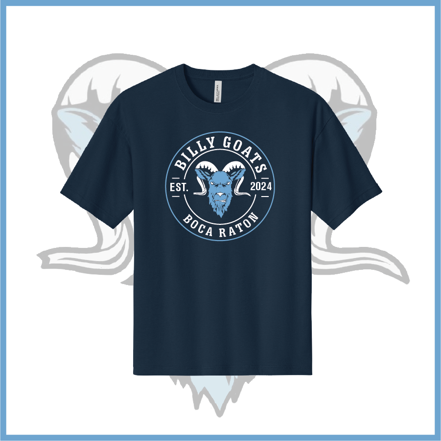 Billy Goats 2037 Billy Goats Baseball Circle Logo Cotton Boxy Short Sleeve Tee