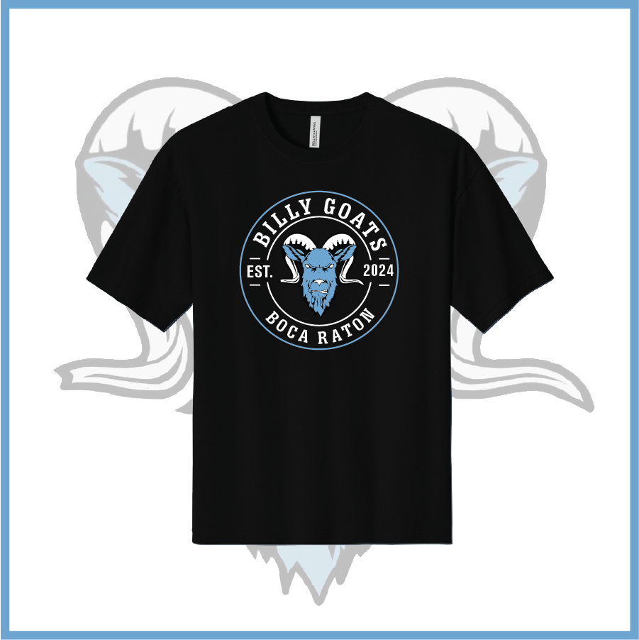 Billy Goats 2037 Billy Goats Baseball Circle Logo Cotton Boxy Short Sleeve Tee