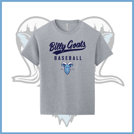 Billy Goats 2037 Billy Goats Baseball Stacked Cotton Boxy Short Sleeve Tee