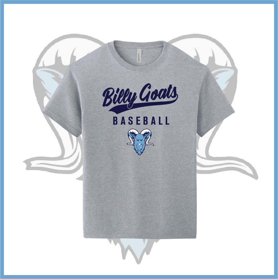 Billy Goats 2037 Billy Goats Baseball Stacked Cotton Boxy Short Sleeve Tee