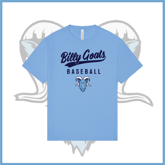 Billy Goats 2037 Billy Goats Baseball Stacked Cotton Boxy Short Sleeve Tee