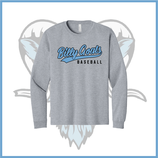 Billy Goats 2037 Billy Goats Baseball Logo Cotton Boxy Long Sleeve Tee