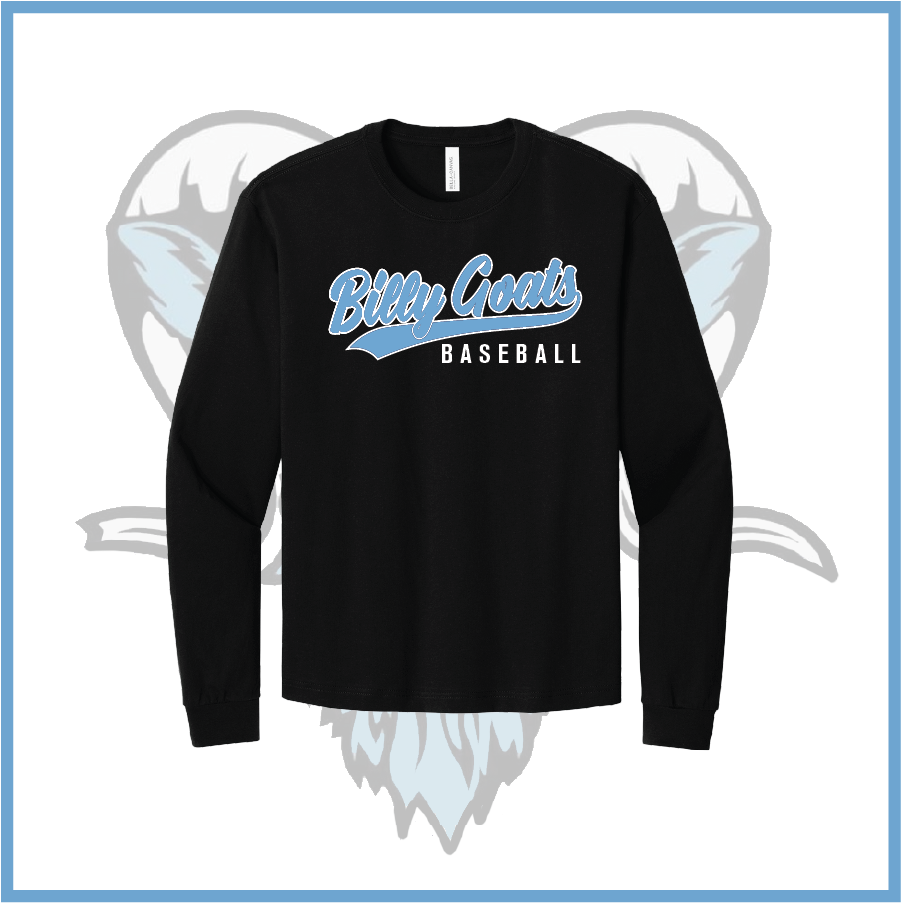 Billy Goats 2037 Billy Goats Baseball Logo Cotton Boxy Long Sleeve Tee
