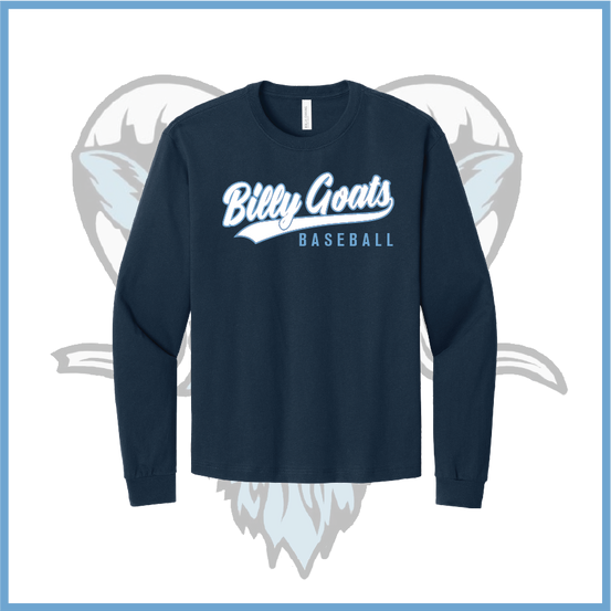 Billy Goats 2037 Billy Goats Baseball Logo Cotton Boxy Long Sleeve Tee
