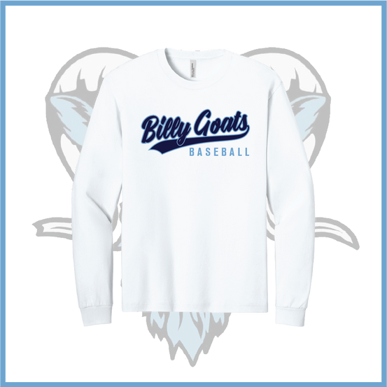 Billy Goats 2037 Billy Goats Baseball Logo Cotton Boxy Long Sleeve Tee