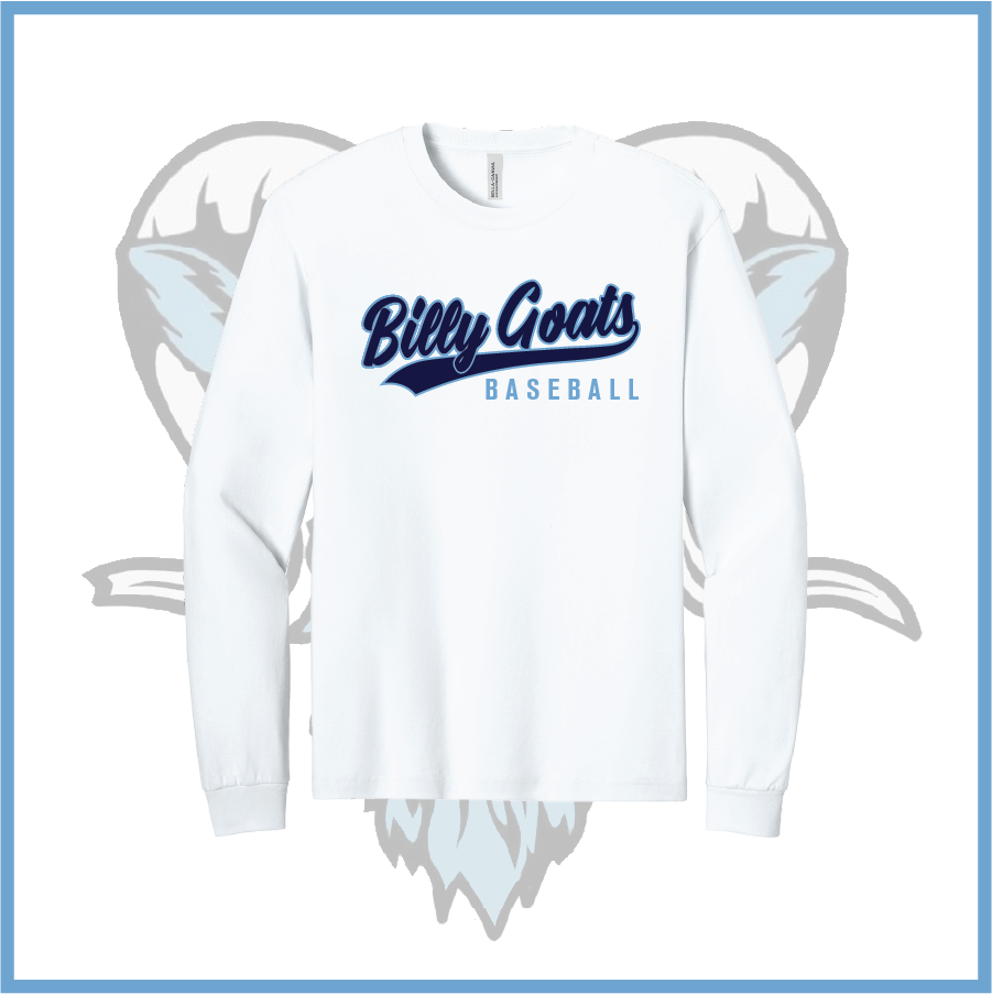 Billy Goats 2037 Billy Goats Baseball Logo Cotton Boxy Long Sleeve Tee