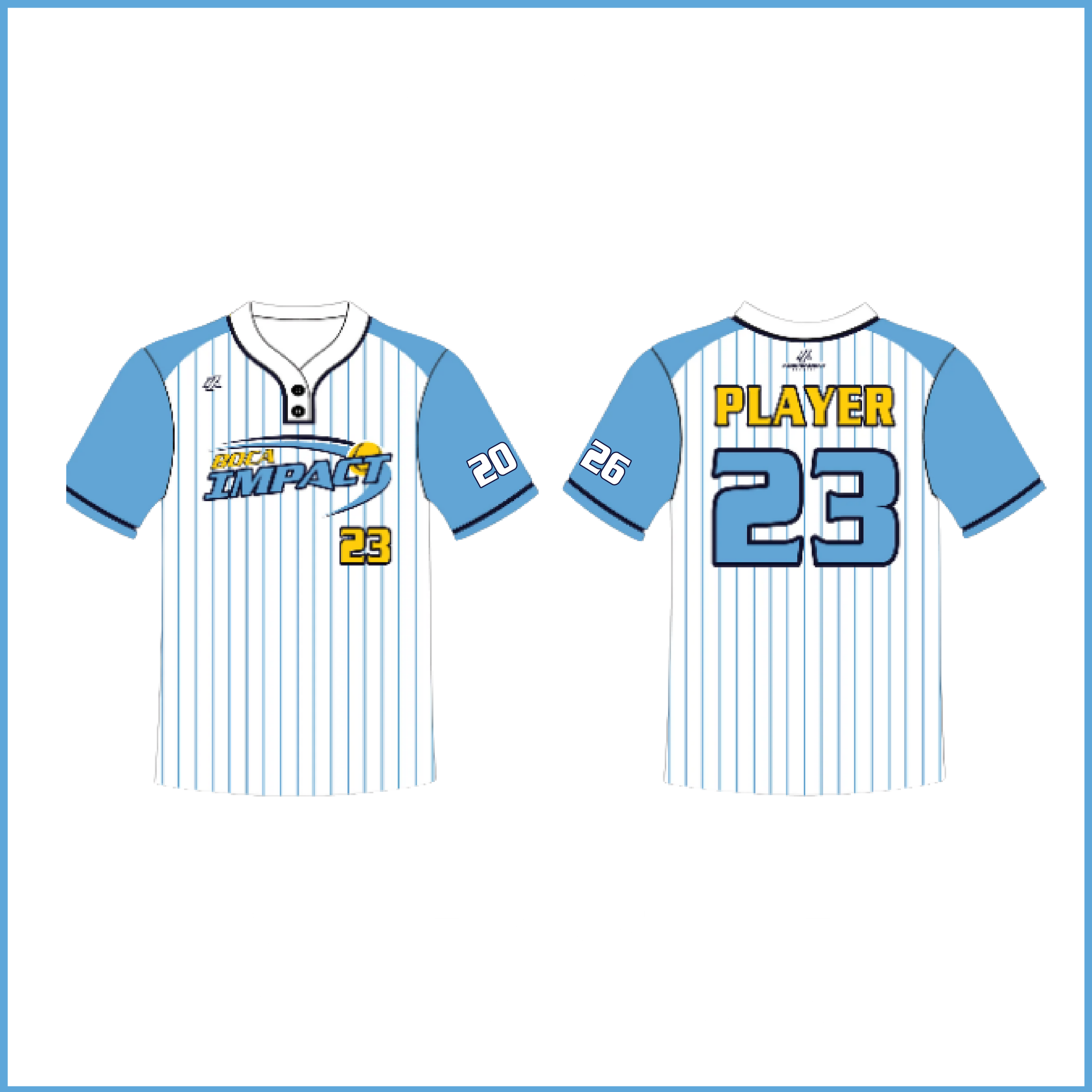 Gollin 14U White Pinstripe 2-Button Jersey