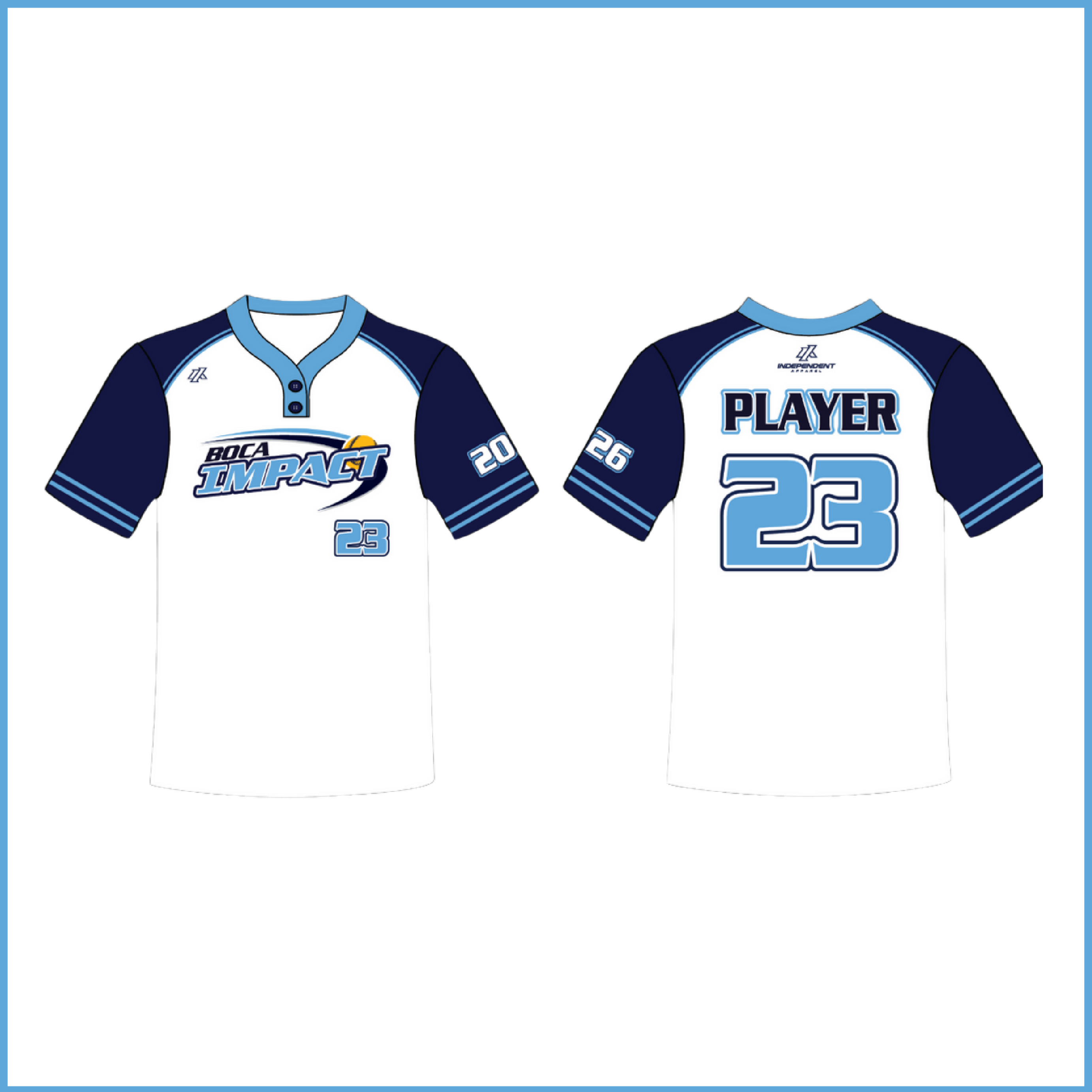 Gollin 14U White/Navy 2-Button Jersey