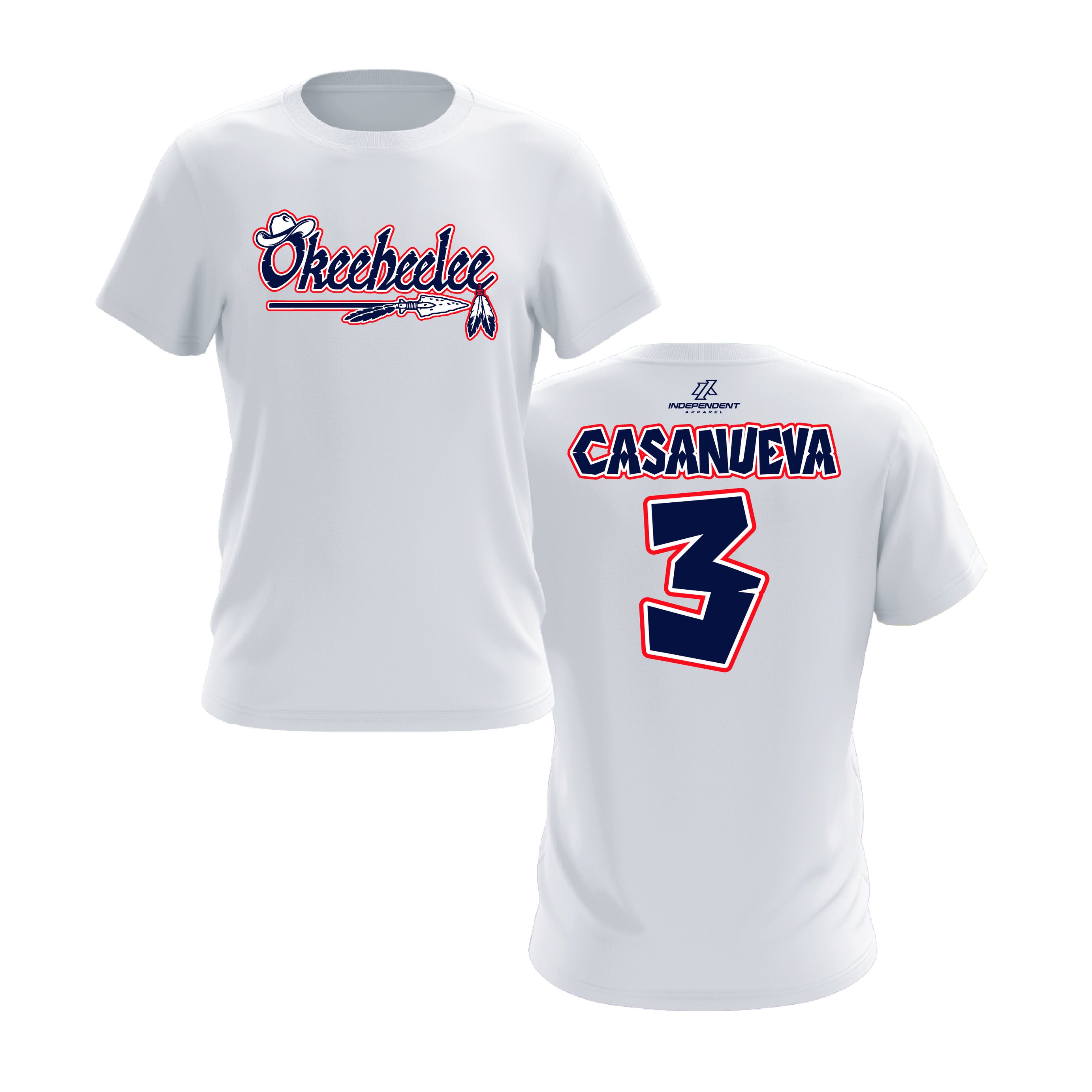 OKEEHEELEE Outlaws/indians White Practice Shirt DTF