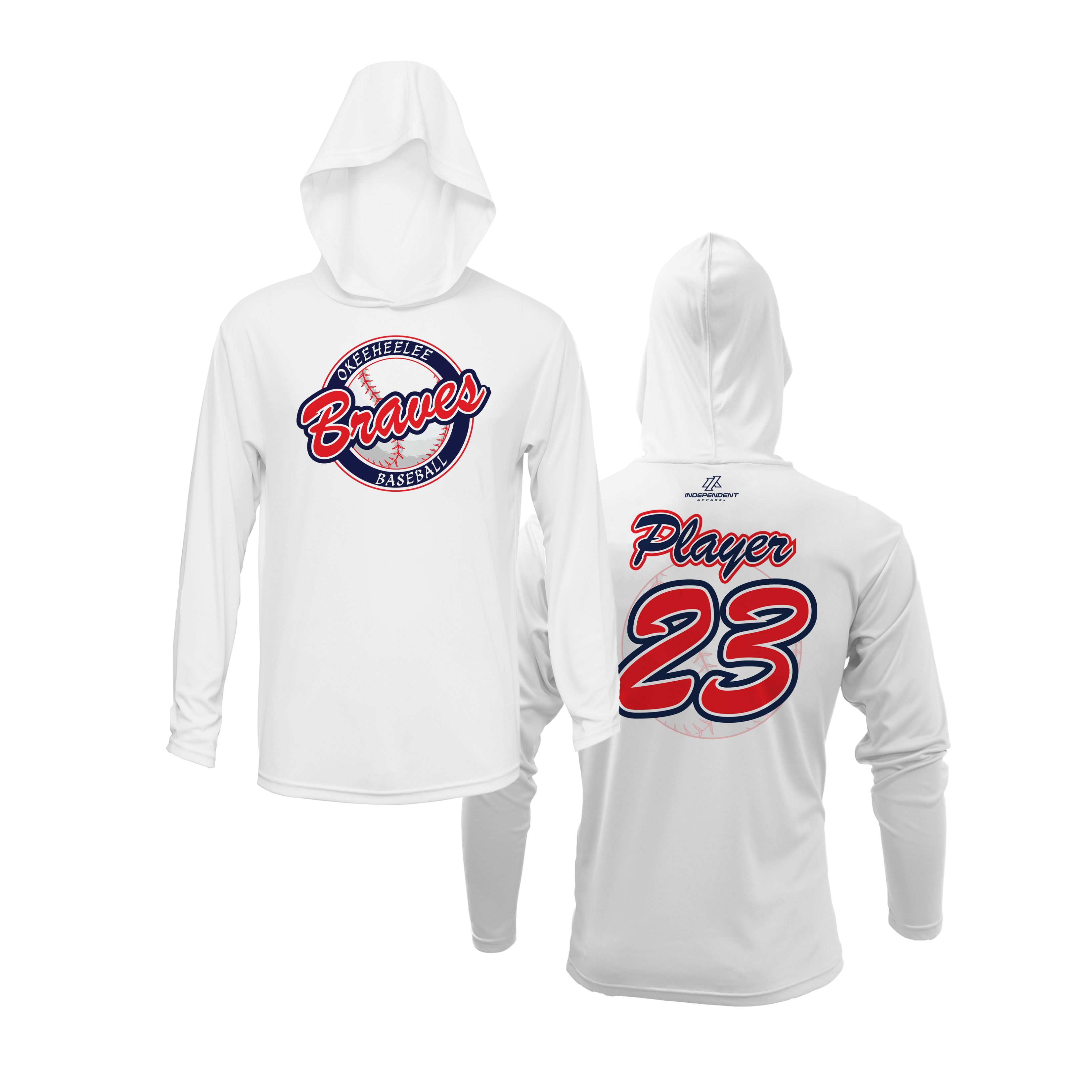 Okeeheelee Baseball Lightweight Hoodie - Round Team Logo